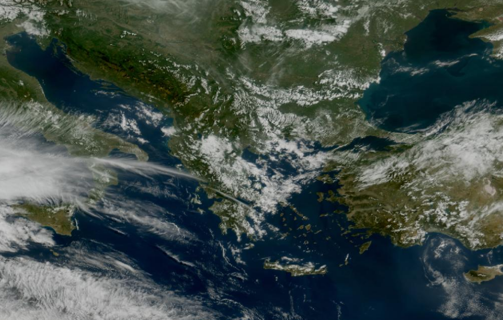 Τελευταία δορυφορική εικόνα νεφοκάλυψης