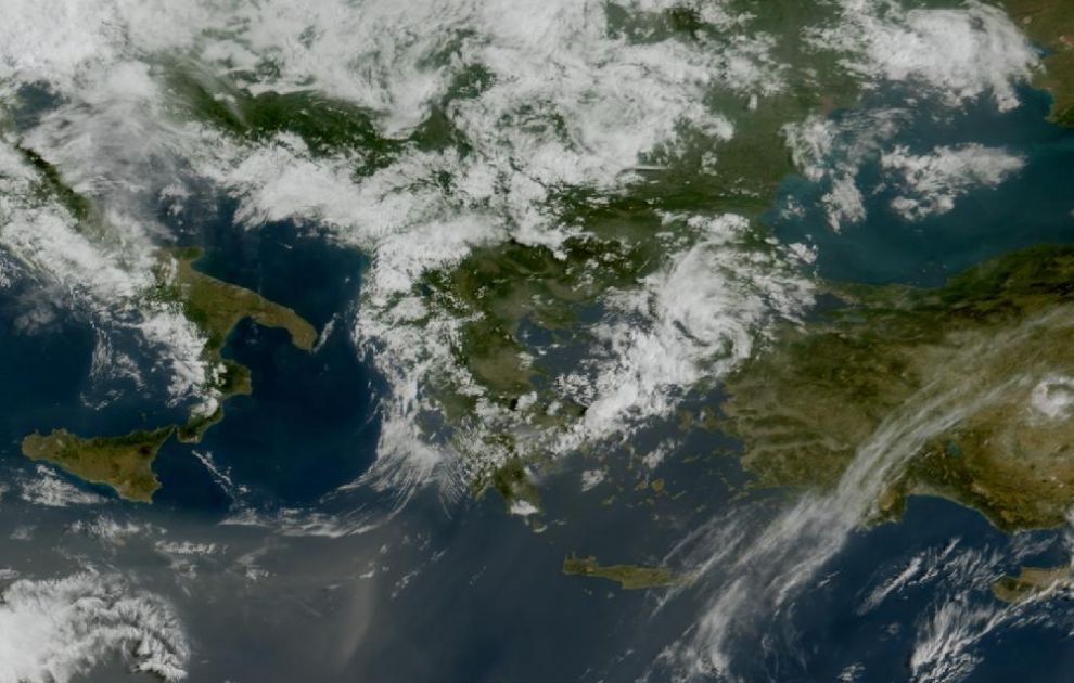 Τελευταία δορυφορική εικόνα νεφοκάλυψης