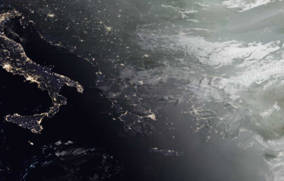 Τελευταία δορυφορική εικόνα νεφοκάλυψης