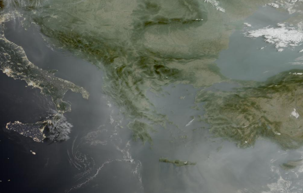 Τελευταία δορυφορική εικόνα νεφοκάλυψης