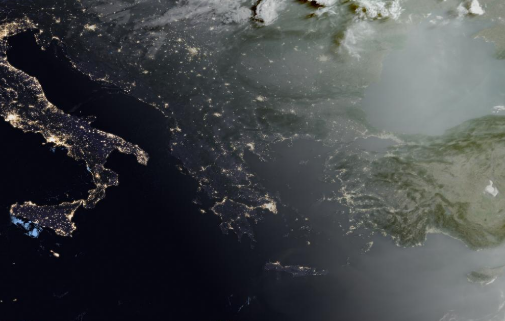 Τελευταία δορυφορική εικόνα νεφοκάλυψης