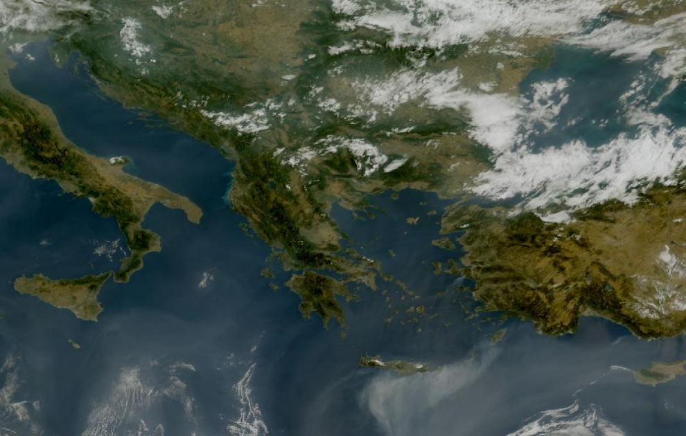 Τελευταία δορυφορική εικόνα νεφοκάλυψης