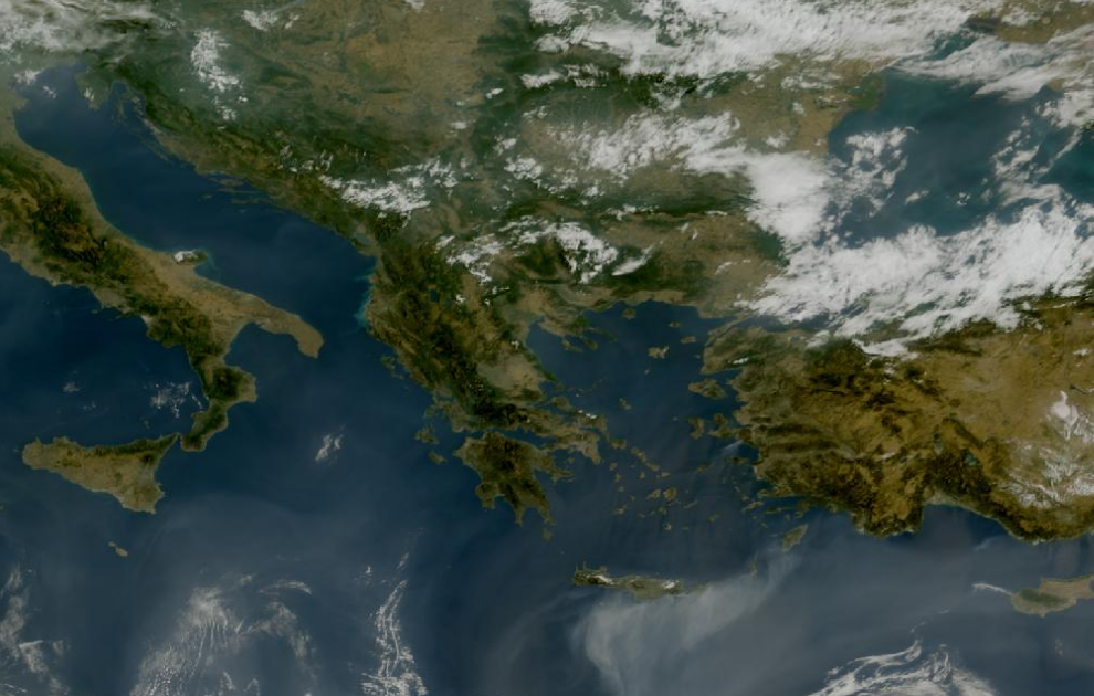 Τελευταία δορυφορική εικόνα νεφοκάλυψης