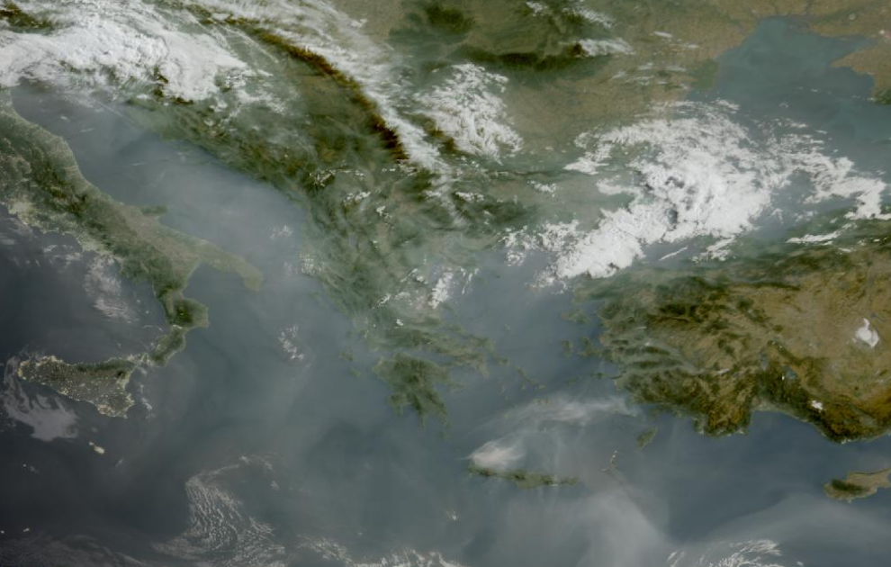Τελευταία δορυφορική εικόνα νεφοκάλυψης