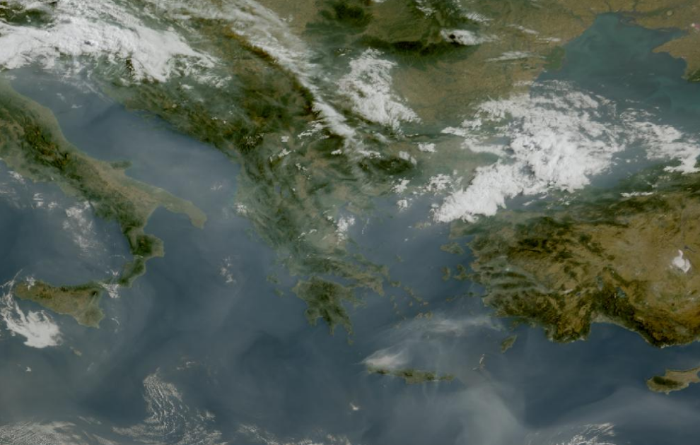 Τελευταία δορυφορική εικόνα νεφοκάλυψης