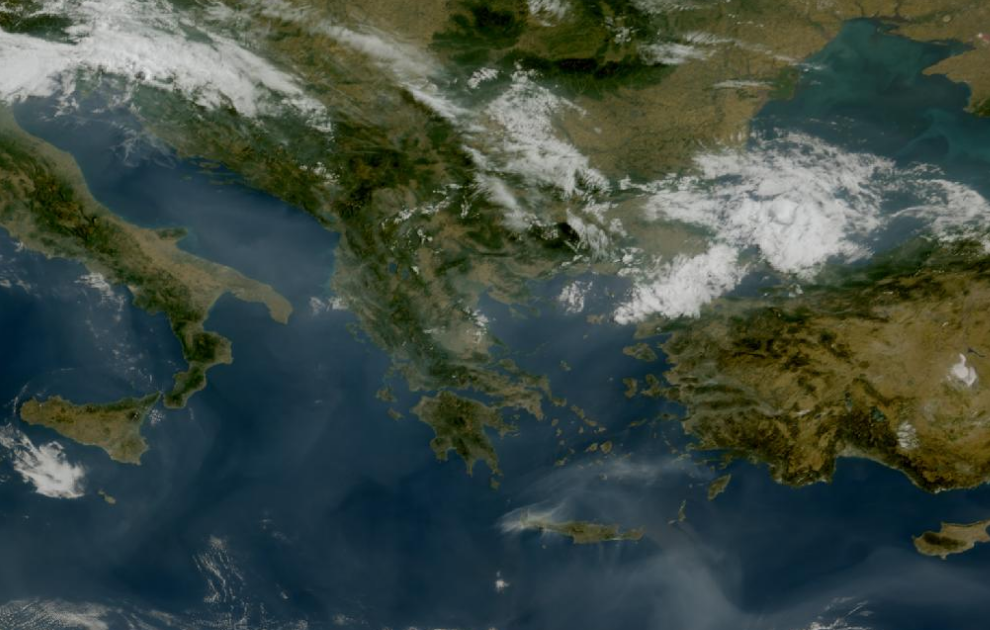 Τελευταία δορυφορική εικόνα νεφοκάλυψης