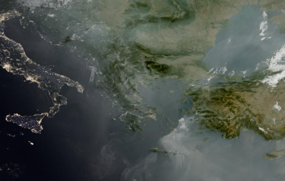 Τελευταία δορυφορική εικόνα νεφοκάλυψης