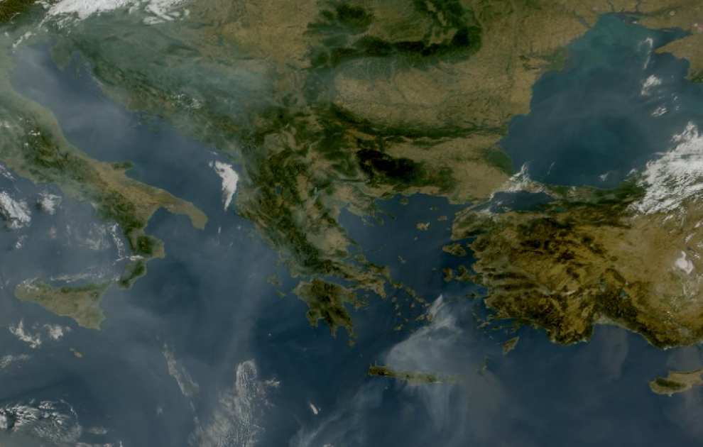 Τελευταία δορυφορική εικόνα νεφοκάλυψης