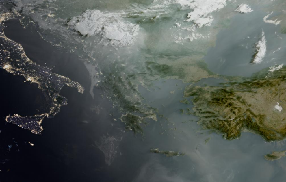 Τελευταία δορυφορική εικόνα νεφοκάλυψης