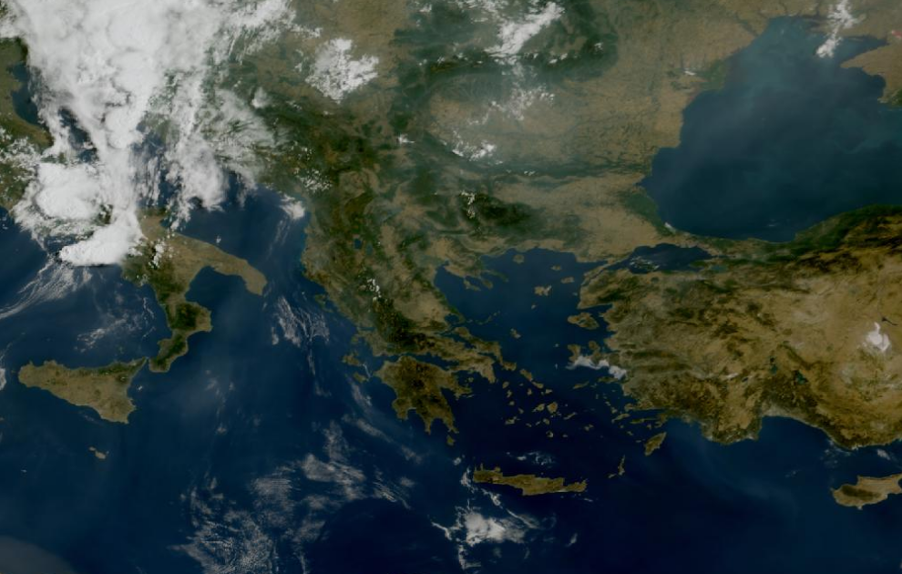 Τελευταία δορυφορική εικόνα νεφοκάλυψης