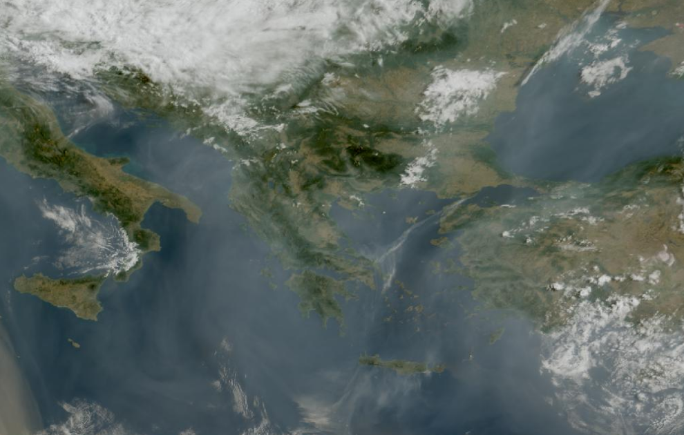 Τελευταία δορυφορική εικόνα νεφοκάλυψης