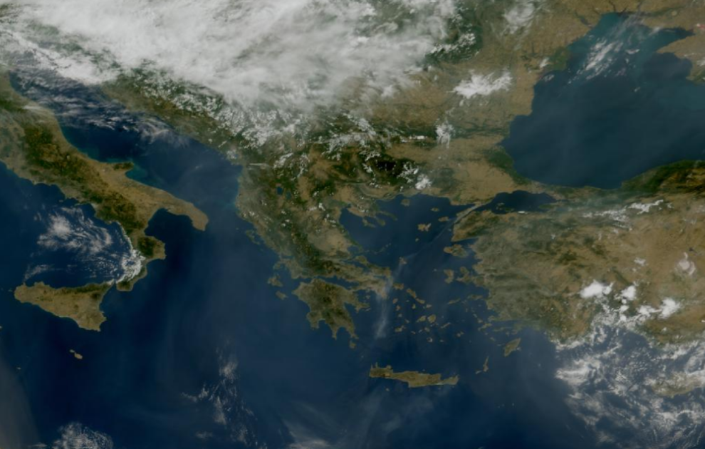 Τελευταία δορυφορική εικόνα νεφοκάλυψης