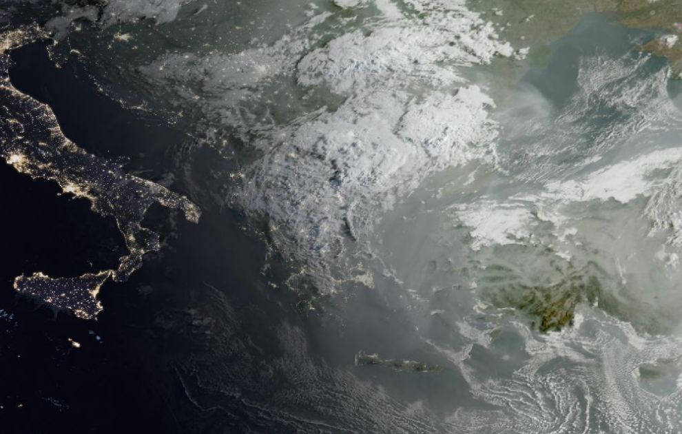 Τελευταία δορυφορική εικόνα νεφοκάλυψης