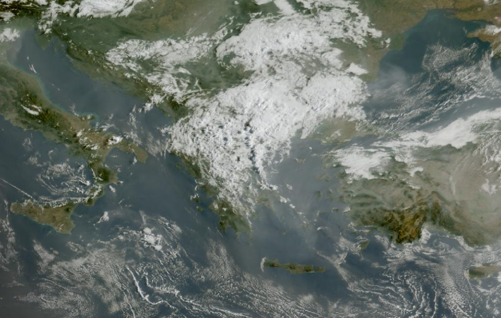 Τελευταία δορυφορική εικόνα νεφοκάλυψης