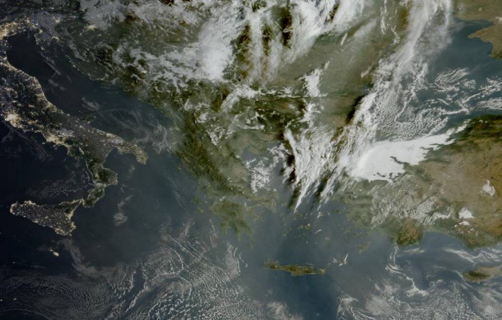 Τελευταία δορυφορική εικόνα νεφοκάλυψης