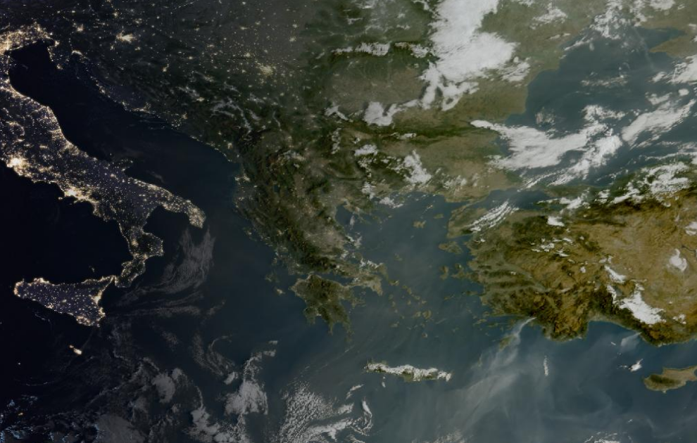 Τελευταία δορυφορική εικόνα νεφοκάλυψης