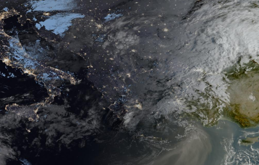 Τελευταία δορυφορική εικόνα νεφοκάλυψης