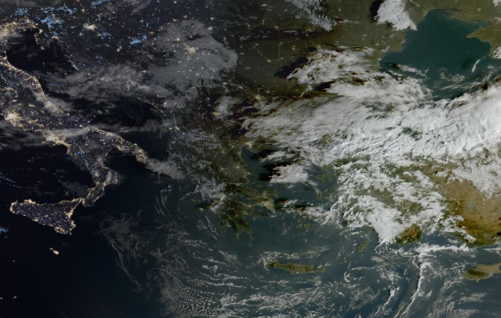 Τελευταία δορυφορική εικόνα νεφοκάλυψης Τελευταία δορυφορική εικόνα νεφοκάλυψης