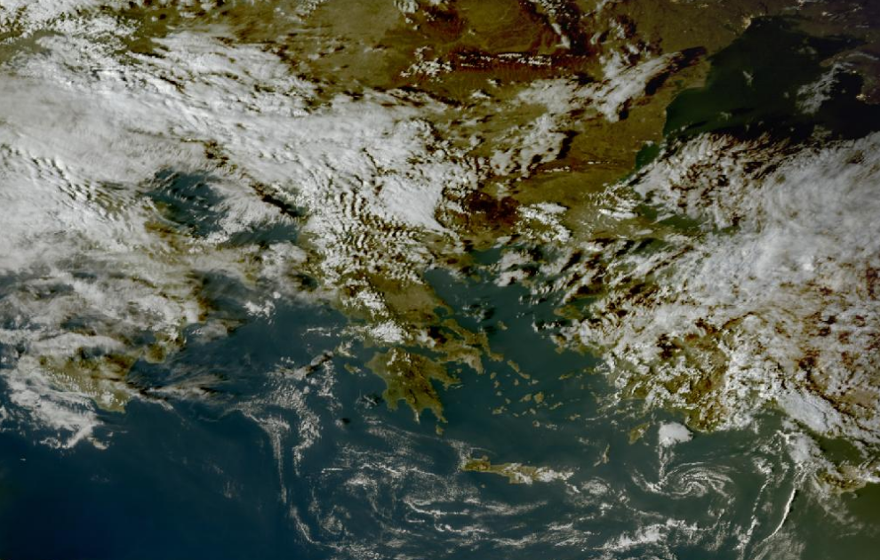 Τελευταία δορυφορική εικόνα νεφοκάλυψης Τελευταία δορυφορική εικόνα νεφοκάλυψης