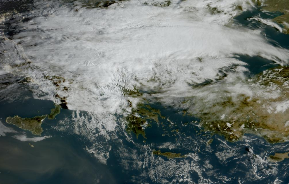 Τελευταία δορυφορική εικόνα νεφοκάλυψης Τελευταία δορυφορική εικόνα νεφοκάλυψης
