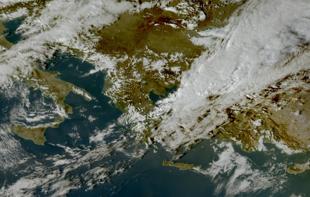 Τελευταία δορυφορική εικόνα νεφοκάλυψης Τελευταία δορυφορική εικόνα νεφοκάλυψης