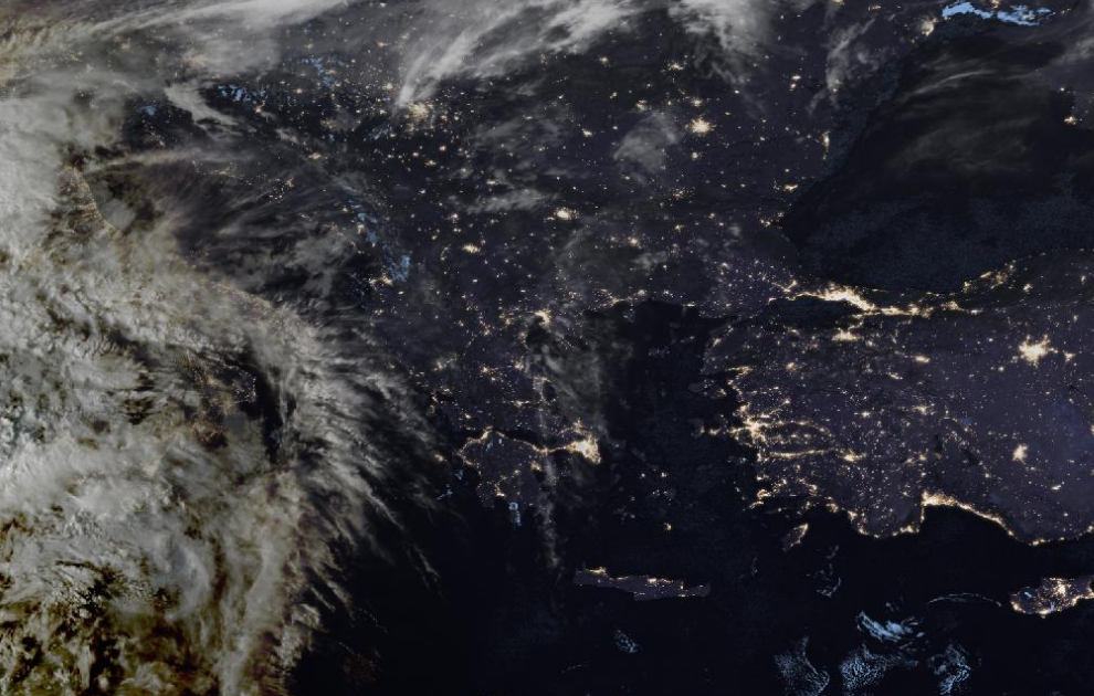 Τελευταία δορυφορική εικόνα νεφοκάλυψης Τελευταία δορυφορική εικόνα νεφοκάλυψης