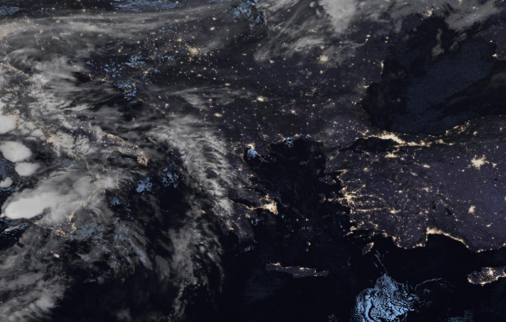 Τελευταία δορυφορική εικόνα νεφοκάλυψης Τελευταία δορυφορική εικόνα νεφοκάλυψης