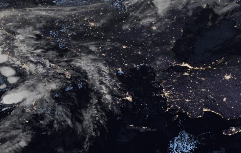 Τελευταία δορυφορική εικόνα νεφοκάλυψης Τελευταία δορυφορική εικόνα νεφοκάλυψης