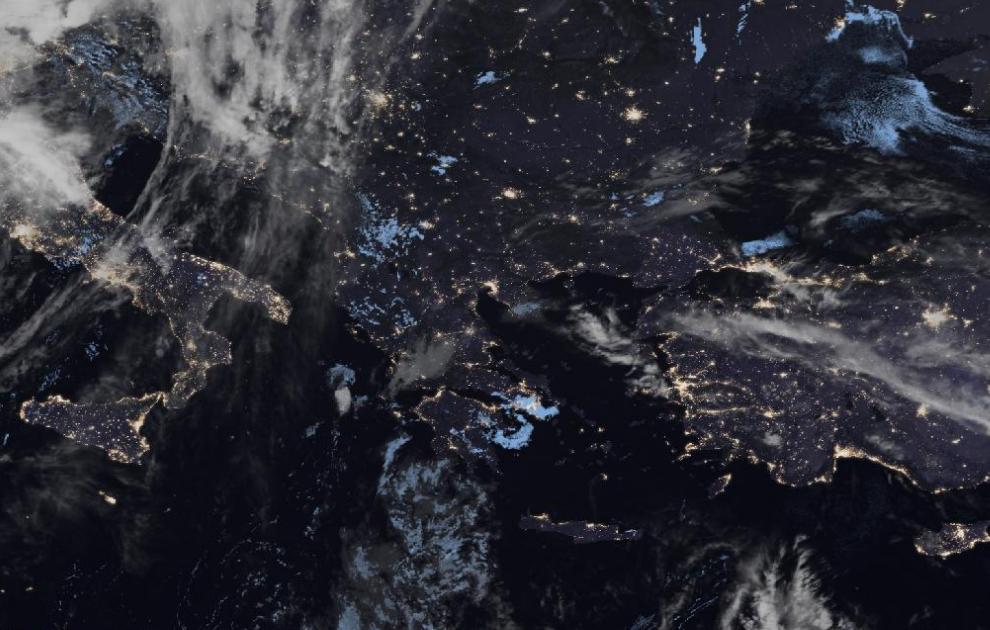 Τελευταία δορυφορική εικόνα νεφοκάλυψης