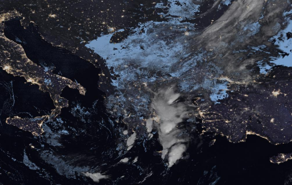 Τελευταία δορυφορική εικόνα νεφοκάλυψης