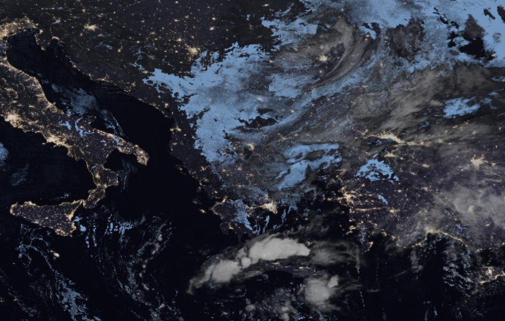 Τελευταία δορυφορική εικόνα νεφοκάλυψης