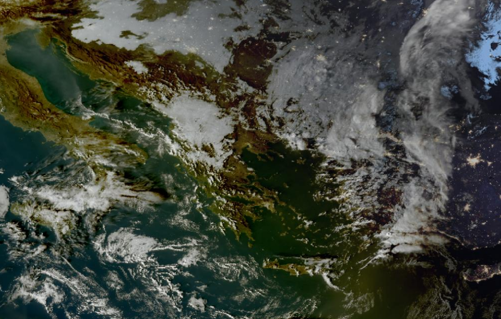 Τελευταία δορυφορική εικόνα νεφοκάλυψης