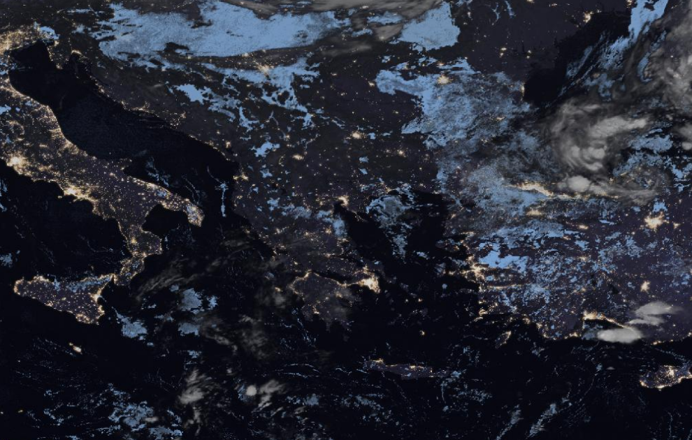 Τελευταία δορυφορική εικόνα νεφοκάλυψης