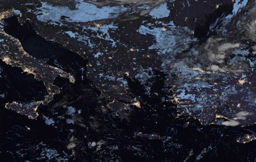 Τελευταία δορυφορική εικόνα νεφοκάλυψης