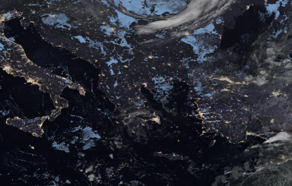 Τελευταία δορυφορική εικόνα νεφοκάλυψης