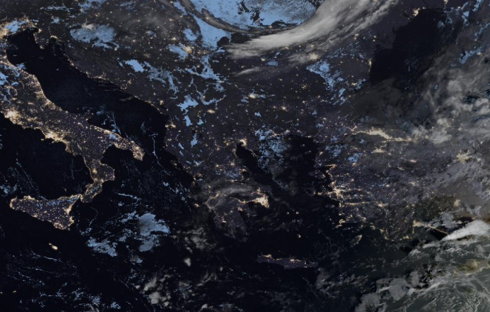 Τελευταία δορυφορική εικόνα νεφοκάλυψης