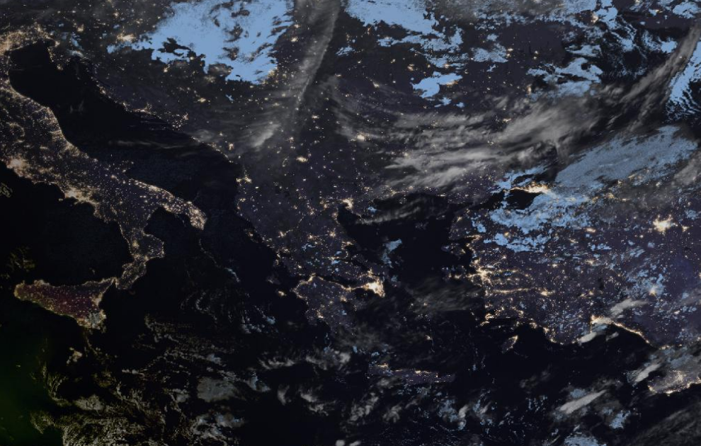 Τελευταία δορυφορική εικόνα νεφοκάλυψης