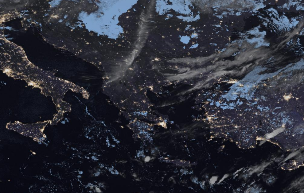 Τελευταία δορυφορική εικόνα νεφοκάλυψης