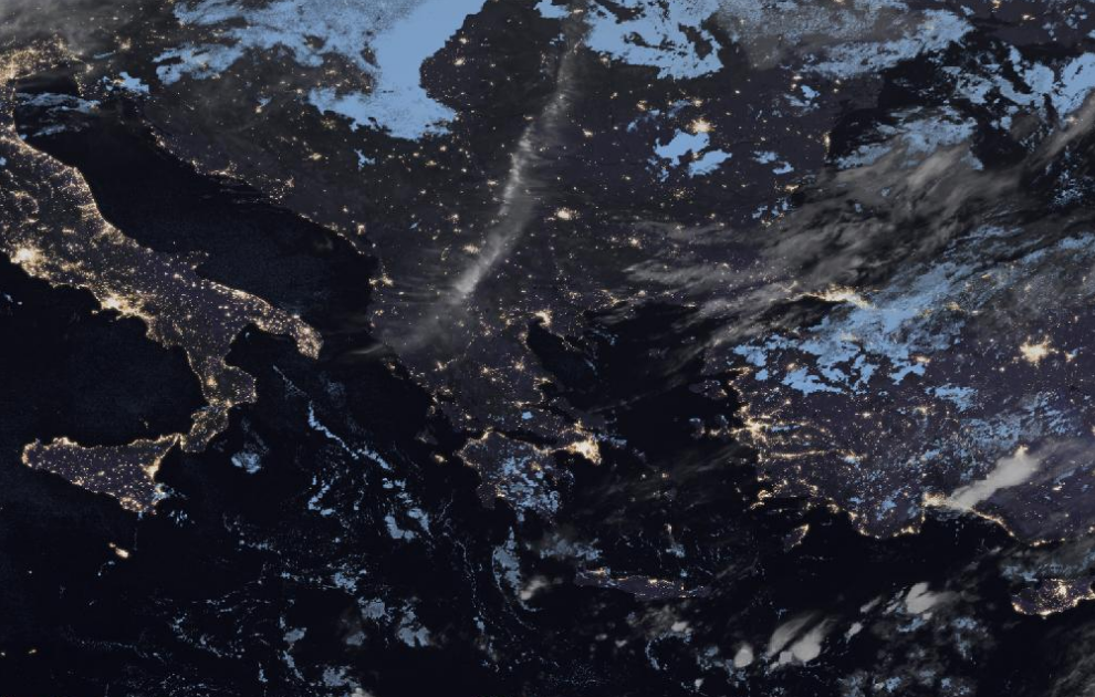 Τελευταία δορυφορική εικόνα νεφοκάλυψης