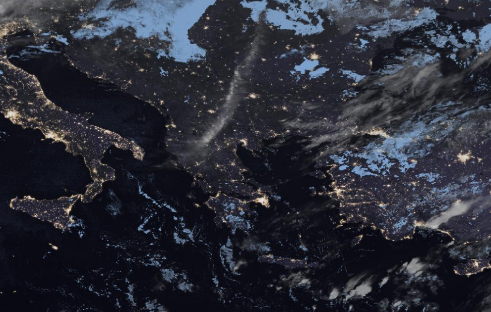 Τελευταία δορυφορική εικόνα νεφοκάλυψης