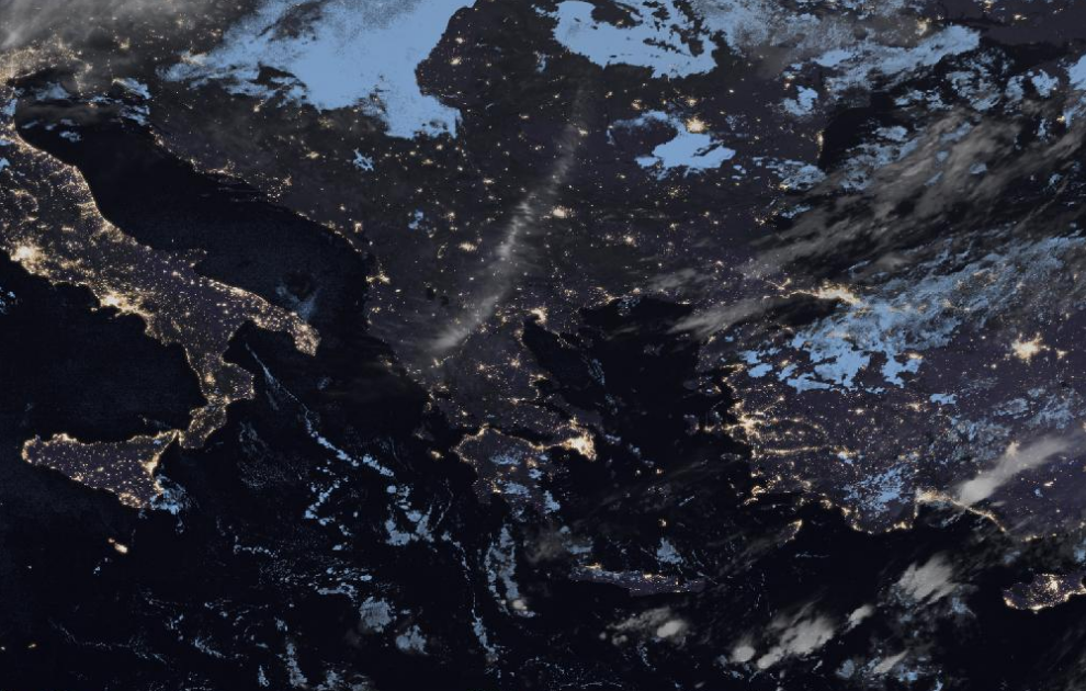 Τελευταία δορυφορική εικόνα νεφοκάλυψης