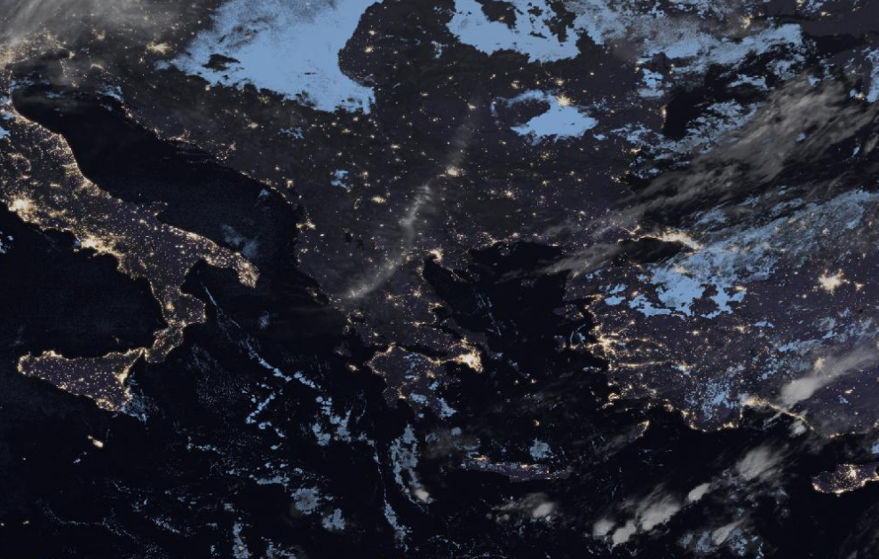 Τελευταία δορυφορική εικόνα νεφοκάλυψης