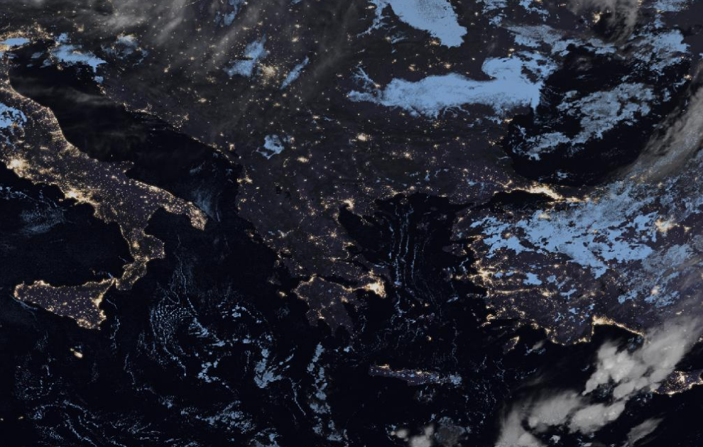 Τελευταία δορυφορική εικόνα νεφοκάλυψης