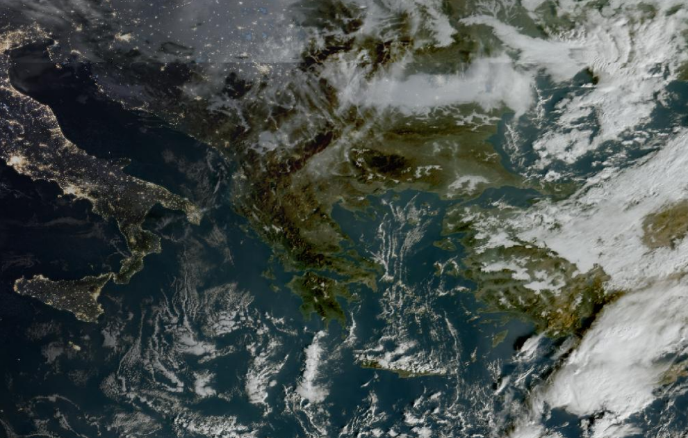 Τελευταία δορυφορική εικόνα νεφοκάλυψης