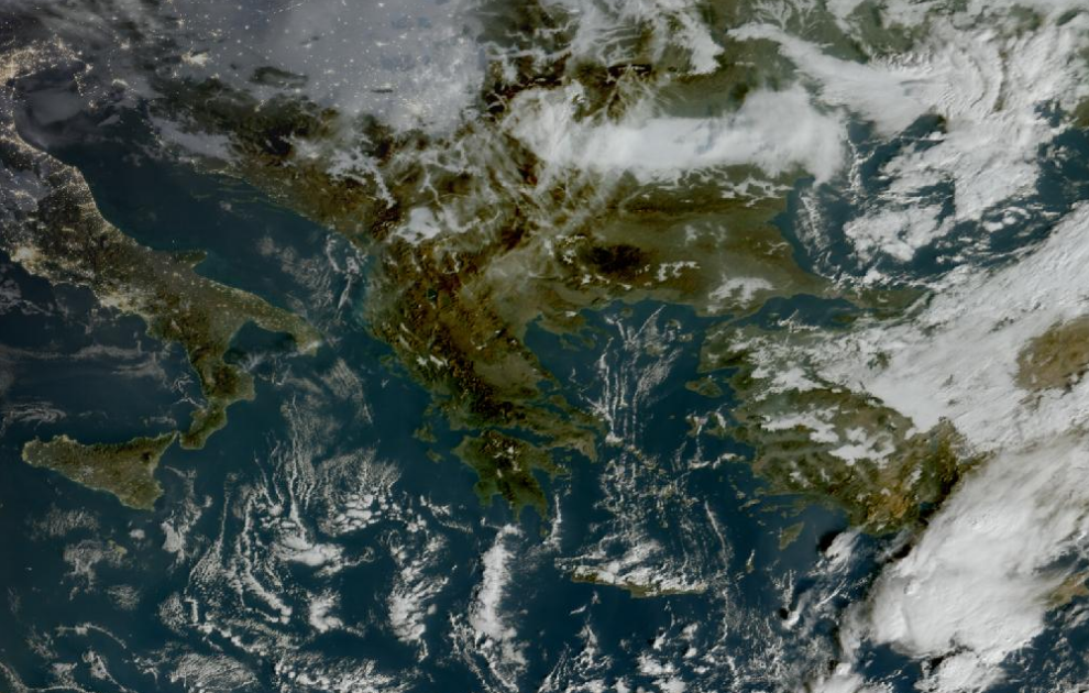 Τελευταία δορυφορική εικόνα νεφοκάλυψης