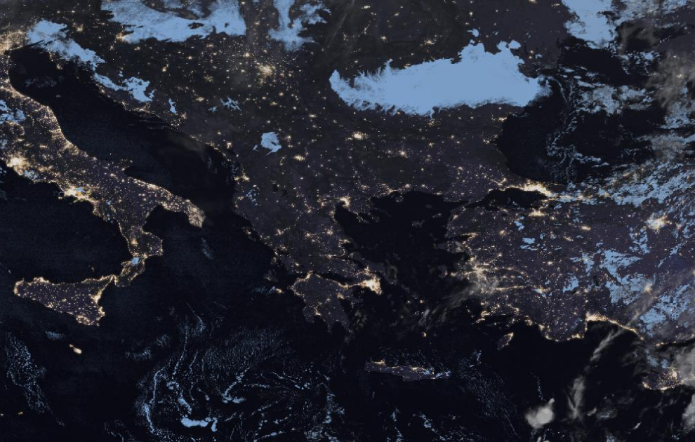 Τελευταία δορυφορική εικόνα νεφοκάλυψης