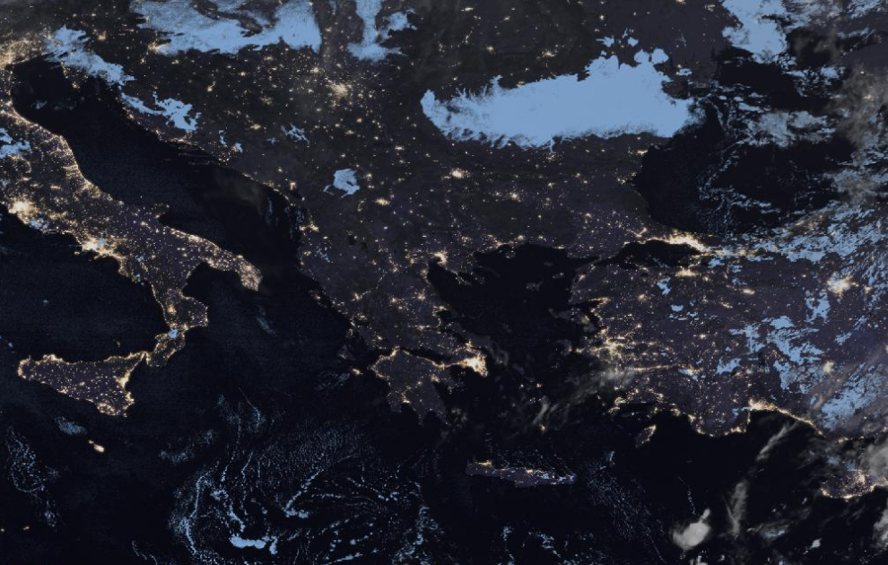 Τελευταία δορυφορική εικόνα νεφοκάλυψης