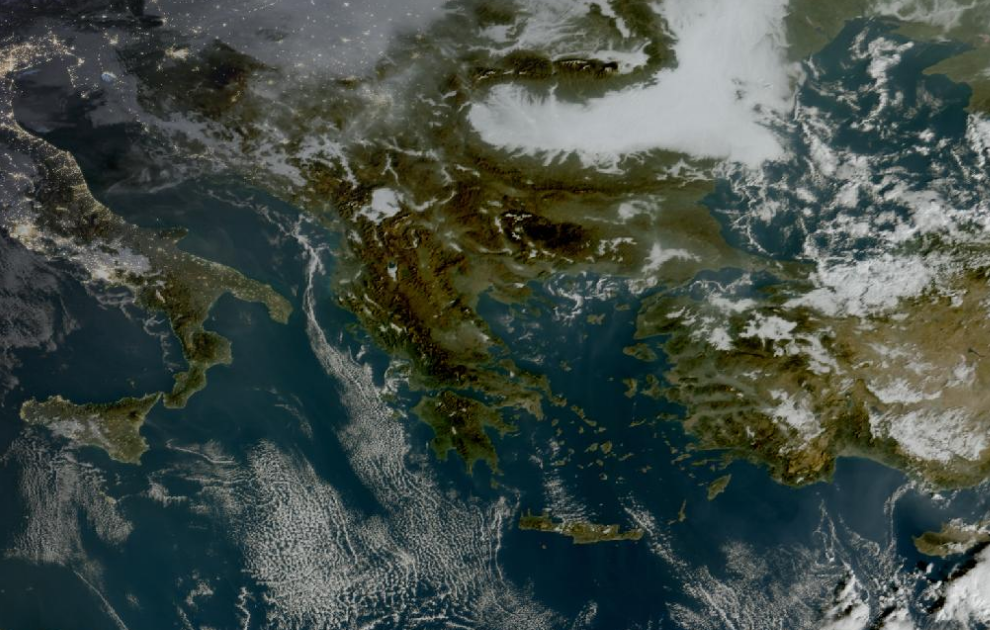 Τελευταία δορυφορική εικόνα νεφοκάλυψης