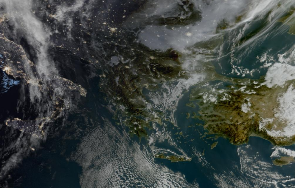 Τελευταία δορυφορική εικόνα νεφοκάλυψης