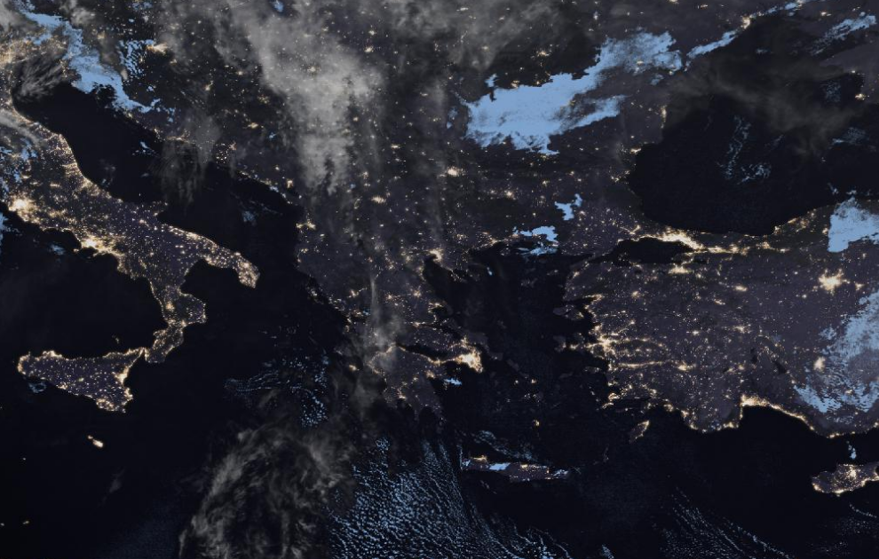 Τελευταία δορυφορική εικόνα νεφοκάλυψης